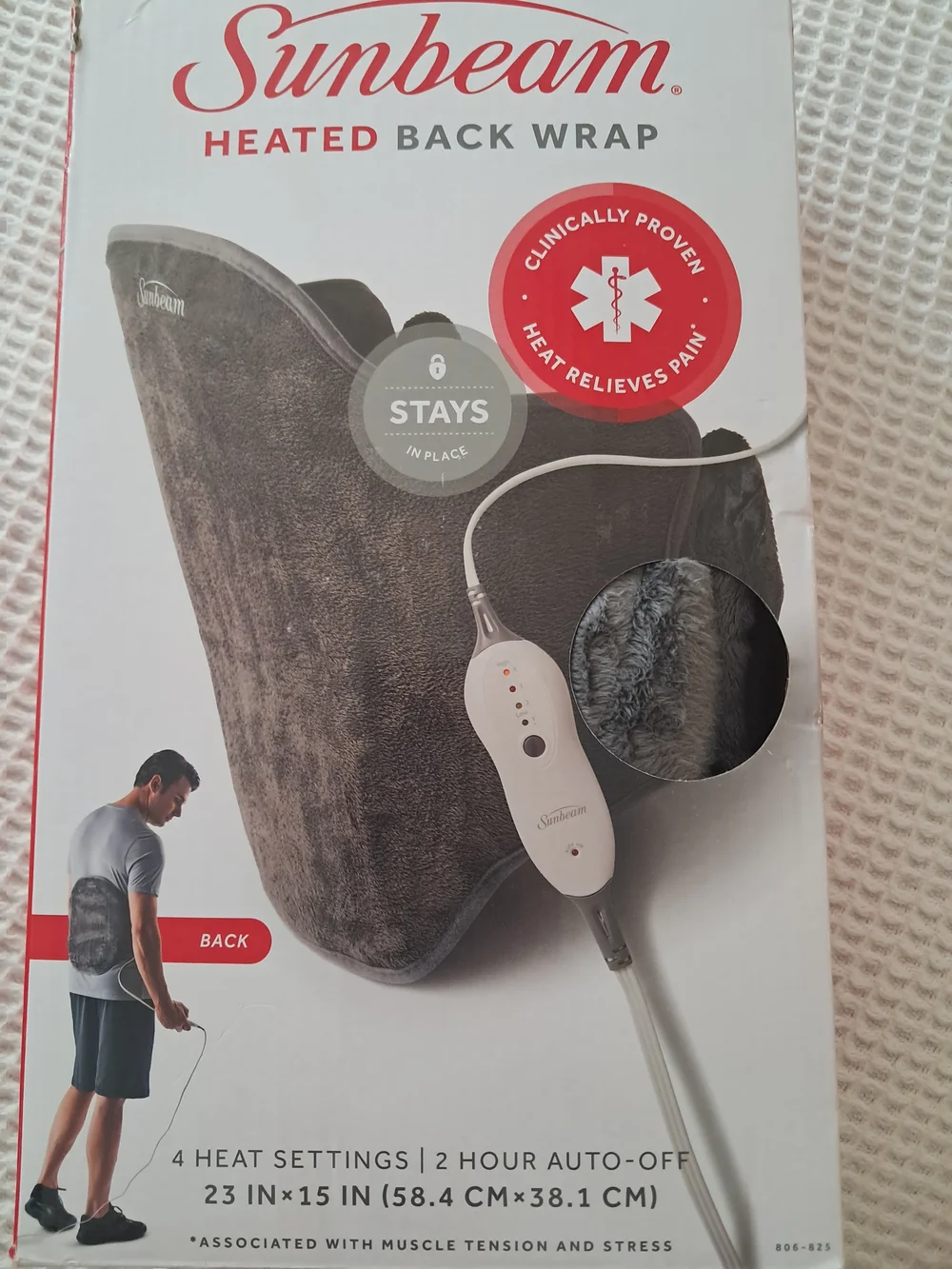 Sunbeam Heated Back Wrap in Dark Gray